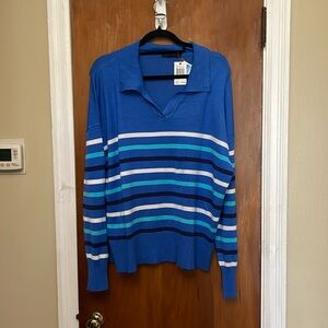 🆕. New Joseph A Blue and white Longsleeve Women’s sweater. XL.      D1.‎ Winter